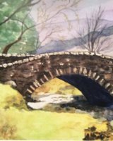 DECEMBER Stone Bridge. Watercolour by Barbara Bath