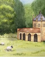 10. Exton Park Tudor dovecote, with a 19thC cattle shelter built against it