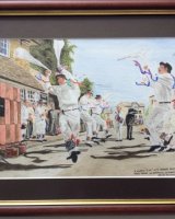 A Morris "side" with badger mascot make merry in Bampton, Oxfordshire.  SOLD 2017 - Its new owners had just moved back to the UK from the USA and found a house in Bampton