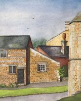 12. The Watchtower at Lyddington (JULY). Carol Kirton. Watercolour