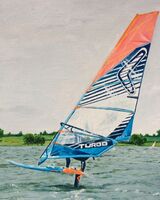 5. Windsurfer on Rutland Water (SEPTEMBER). Liz Allison. Acrylic