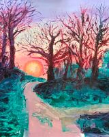 24. Spring sunset, Barrow. Merete Williams. Oil on canvas board
