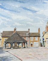 10. A summer scene around Oakham's Buttercross listed Grade 1