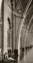 Sitting on the railway station ...