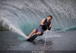 Waterskier Turning Hard
