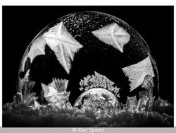 Crystals Forming Within An Ice Bubble