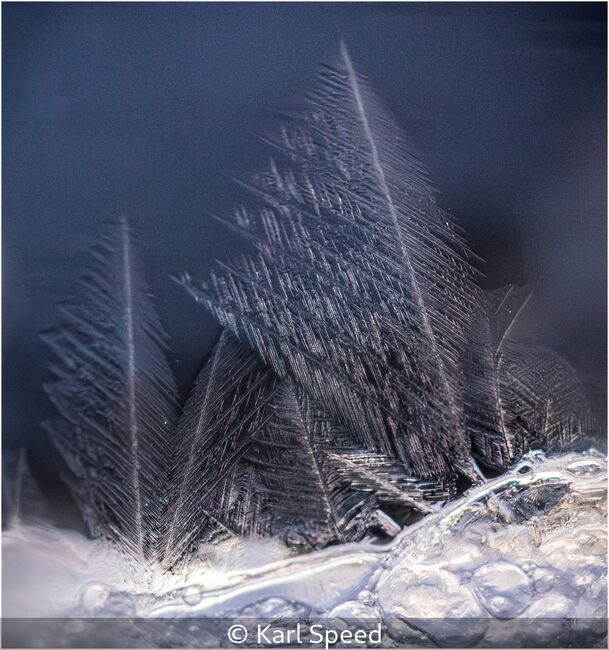 Ice Crystals Forming Within An Ice Bubble