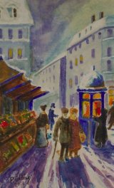 Paris street scene, winter market