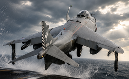 Sea Harrier launching from HMS Illustrious