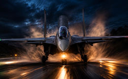 SU-30 - landing in a storm.