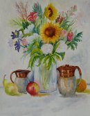 Sunflowers and Jugs