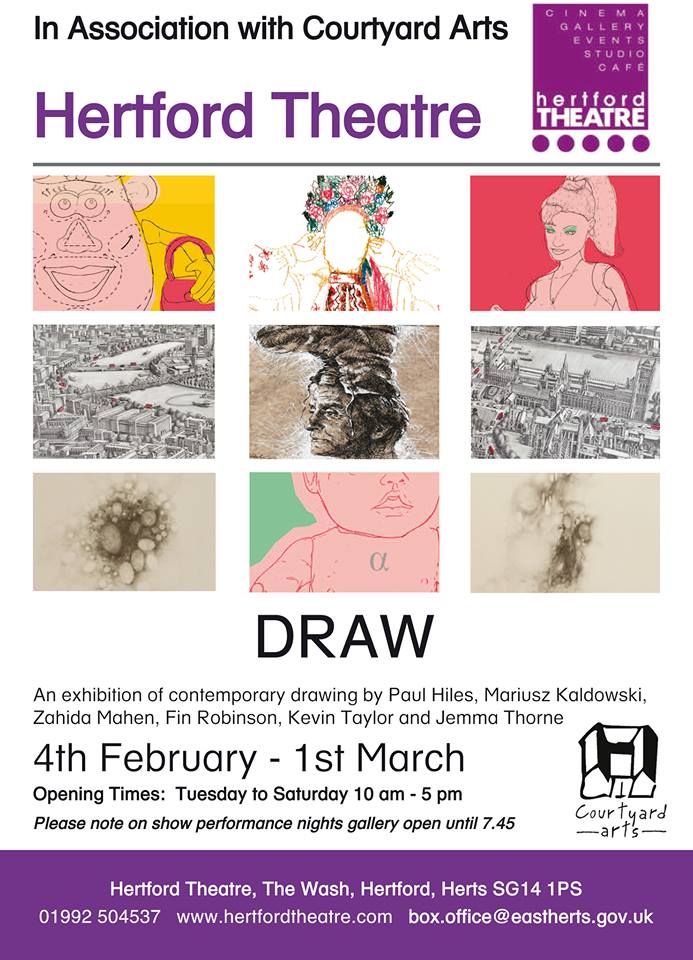 Group show of Drawings currently on show in Hertford until 1st March 2014