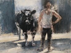 Girl with Friesian Cow