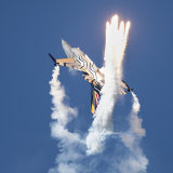Belgian F16 Missile Decoy Flares Ayr Seafront Airshow