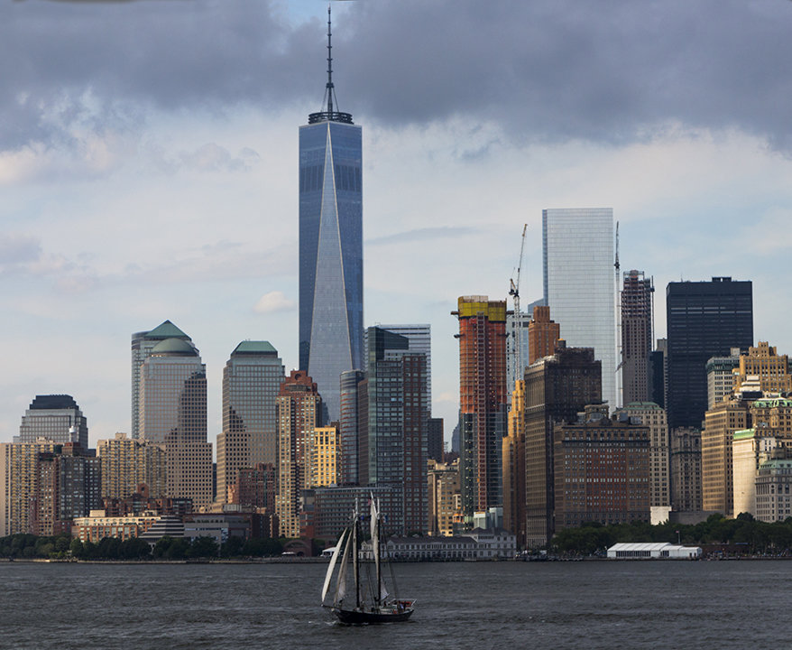 NY city from Staten Ferry