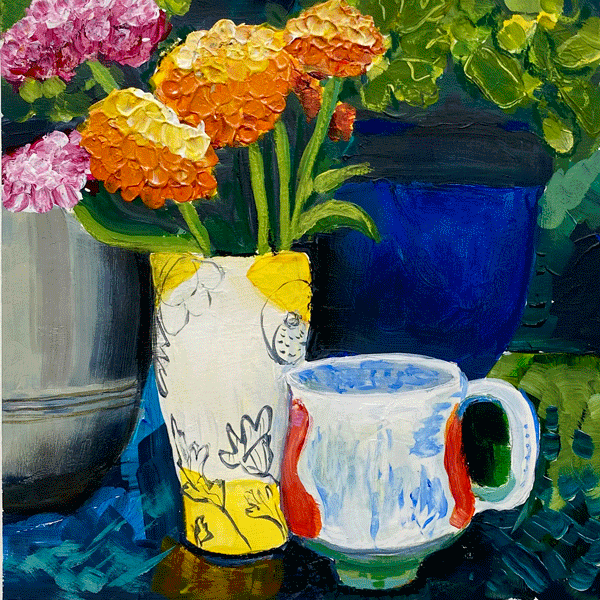 Mug with Peonies