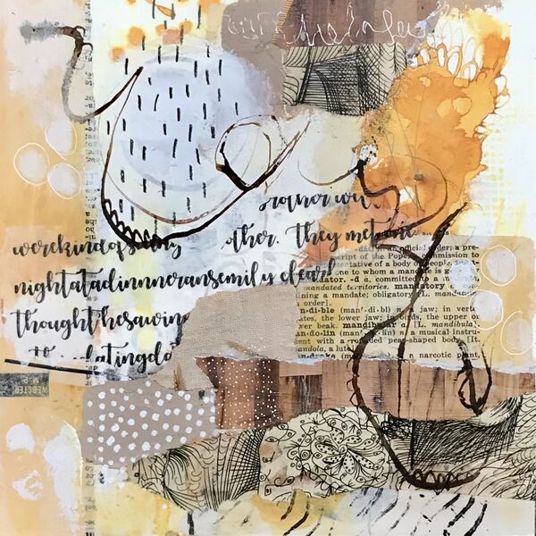 Neutral Abstract 1 abstract, Landscape, mixed media, acrylic, collage, neutral palette