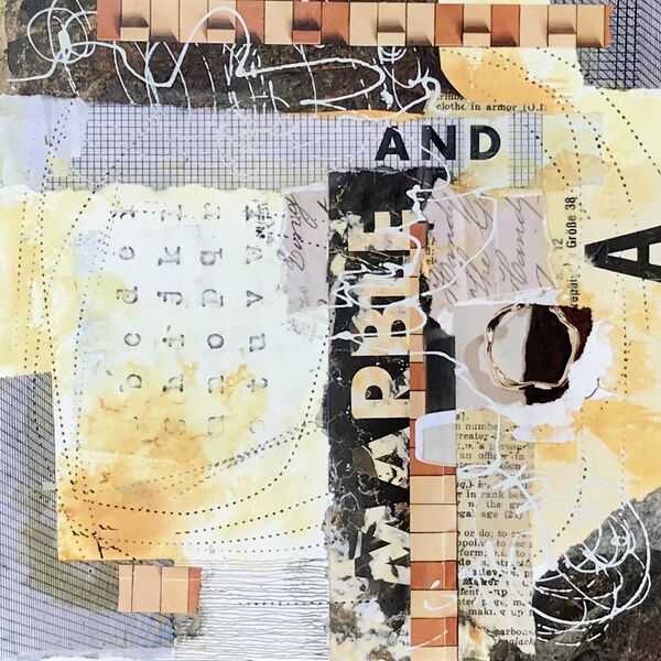 Neutral Abstract 2 abstract, Landscape, mixed media, acrylic, collage, neutral palette