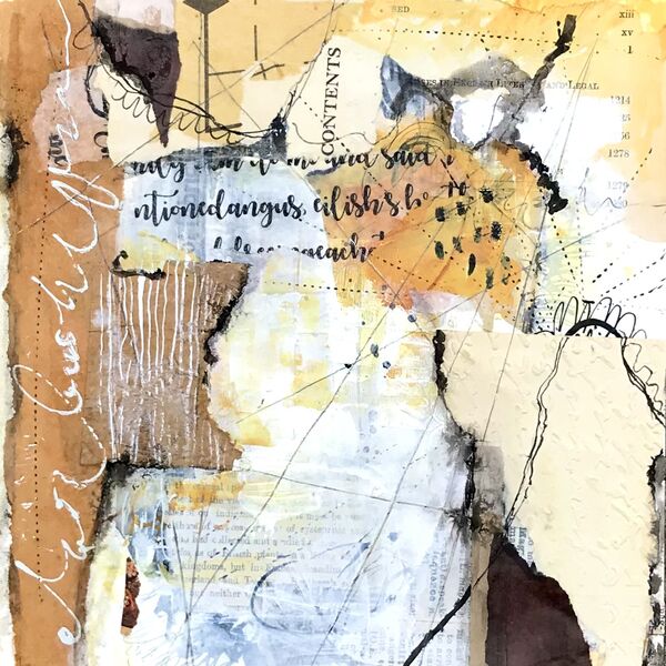 Neutral Abstract 4 abstract, Landscape, mixed media, acrylic, collage, neutral palette