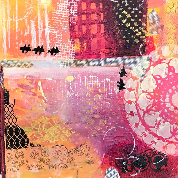 Abstract in Pinks and Orange 1