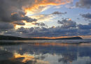 WINTER SUNSET OVER NEWPORT BEACH AND DINAS HEAD