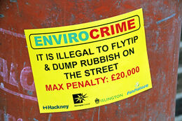 Enviro Crime label on gas canister