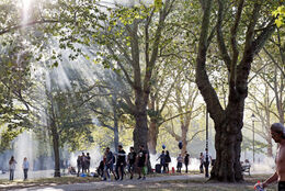 Polluting smoke from barbeques