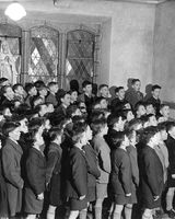 44 Michael van Dessel organist and choir master rehearsing at St. Patricks 1960's