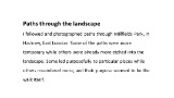 Paths through the landscape