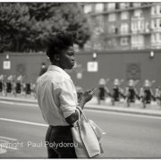 Girl waiting for a bus