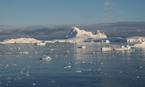 Ice in the water
