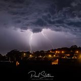 Lightning storm pictured above Plymouth as seen from Ivybridge, Devon