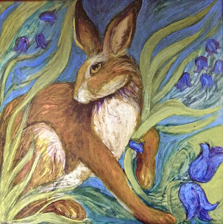 Hare Belles 1. 6 inch Tile:The Spring Collection. Out of Stock.