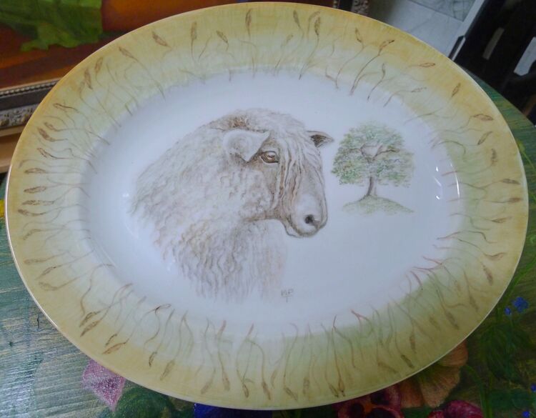 "Longwool" Plate £75.00 on Fine Bone China.