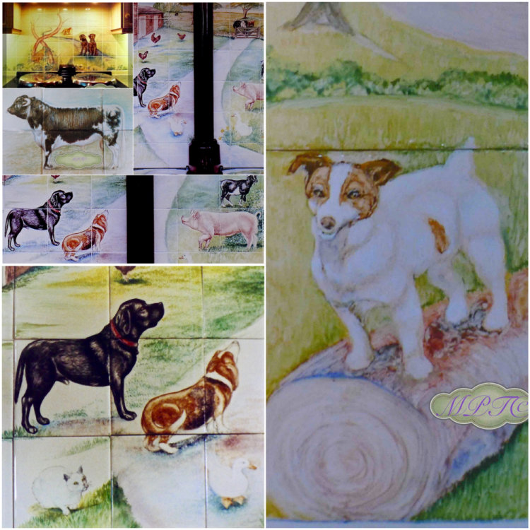 Tile Mural Commissions. Portraits of Animals Personal to Customers.