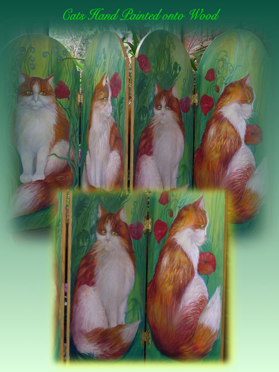 Cats Hand Painted onto Screens