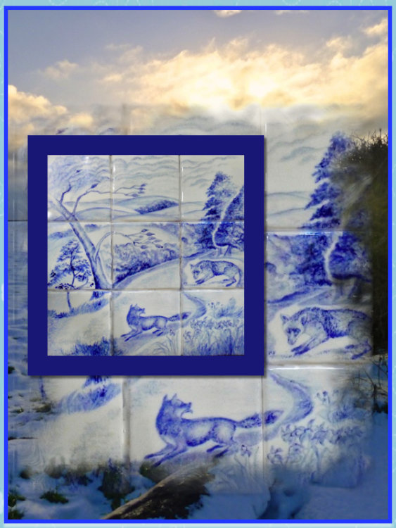 "Two Foxes" 9 Tile Backsplash. Original Hand Painted Tiles £145.00 £19.99 Next Day Delivery.