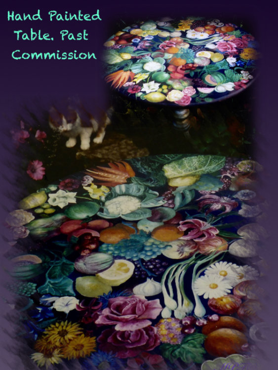 Hand Painted Tilt Top Table (past commission)