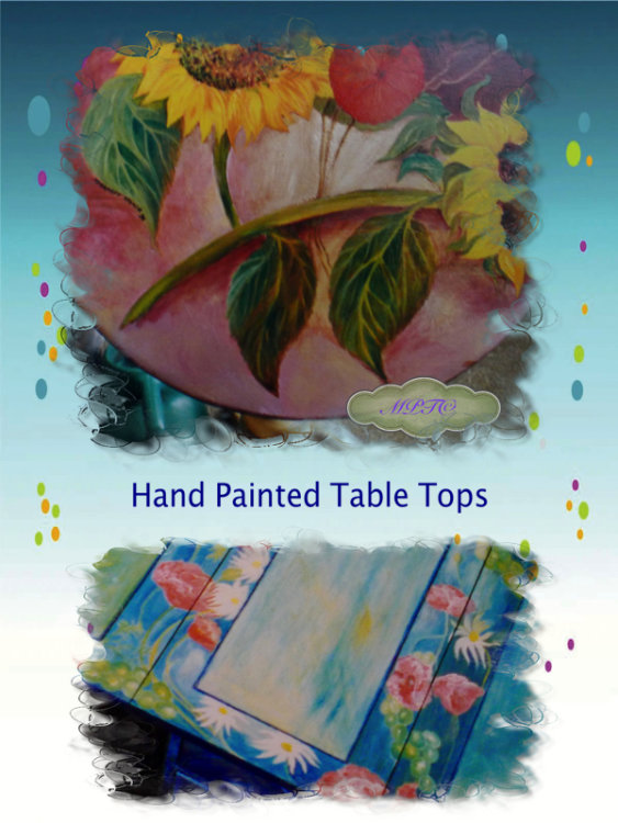 Examples of Hand Painted Table Tops