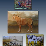 Oil paintings of horses & unique painted Tiles