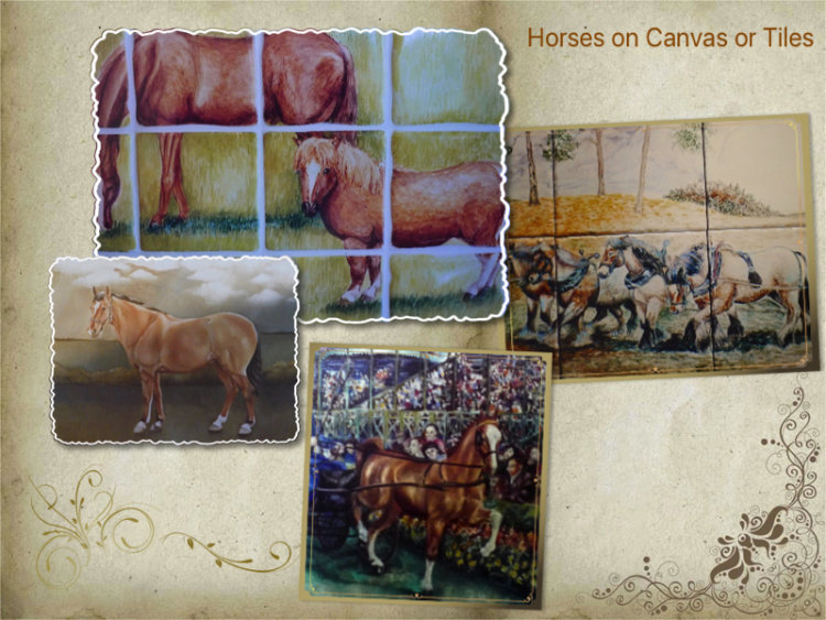 Horses on Canvas or Tiles