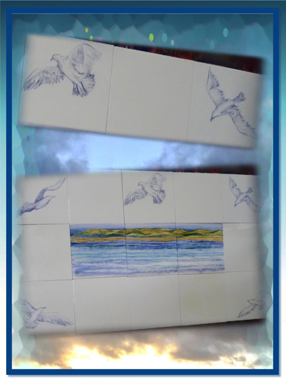 Hand Painted Splashback. Fifteen 6" Tiles.Sale Price £125.00 + £19.99 Next Day Delivery.