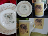 Printed Mugs £7.99 each. Print taken from original hand painted Bowl. £5. P&P