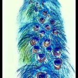 "Peacock" Three Hand Painted Tiles. SOLD. Other Hand Painted Tiles "Gallery 3. Tile Splashbacks"