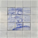 "Two Stags" Hand Painted Tile Splashback. £145.00.