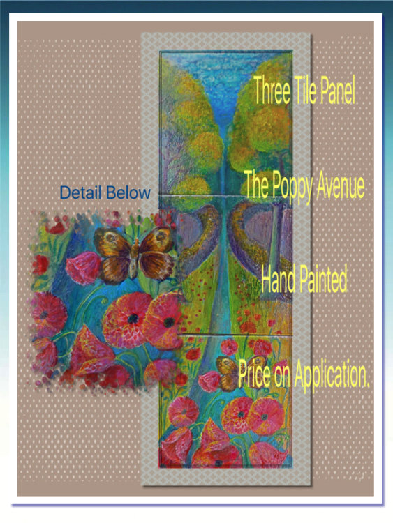 Three Tile Hand Painted Tile - Price on Application