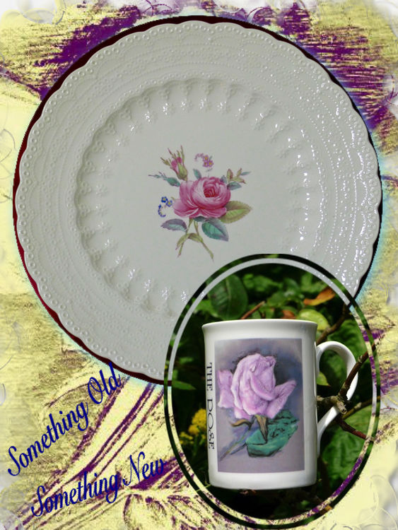 Something Old Something New: OLD: Spode Plate. NEW: Rose Mug. Together £25.00