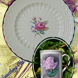 Something Old Something New: OLD: Spode Plate. NEW: Rose Mug. Together £25.00