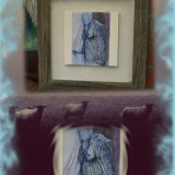 Hand Coloured Printed Tile Picture. £50. Plus £15. p&p