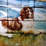 Detail of Dog on Tile Mural